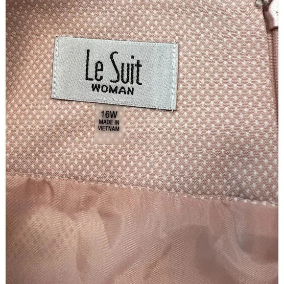 Le Suit Skirt Pink Lt Blossom/white Lined Size 16W Suit Separates Knee Length - Picture 7 of 10